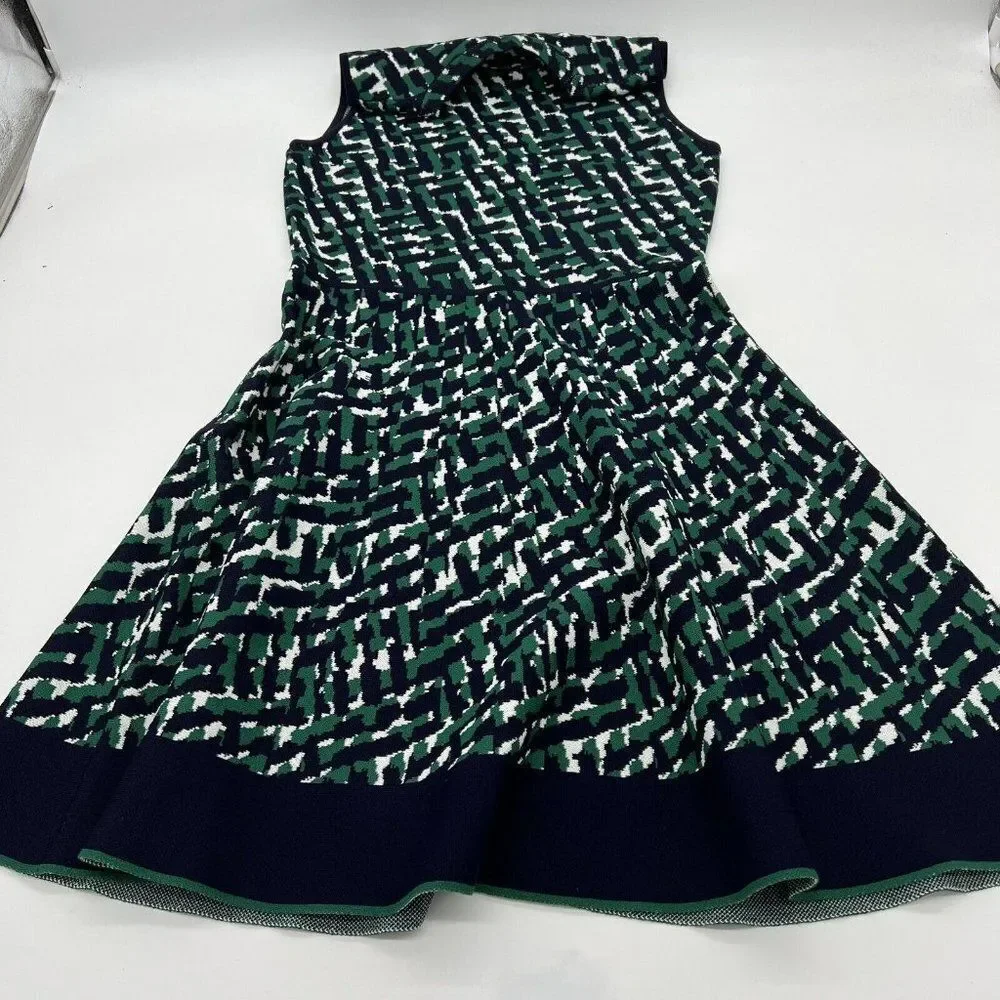 Eliza J Sleeveless Knit Dress Green Blue Fit Flare size Petite M